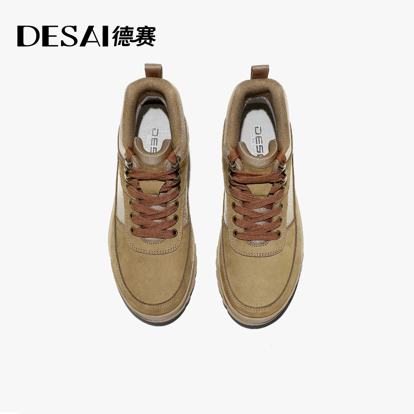 Ghete DESAI galbene cu talpă înaltă - Pantofi de lucru călduroase pentru exterior - Mărimea 39-44, Căptușeală călduroasă performantă, Înalți până la gleznă