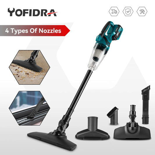 YOFIDRA 1500W Elektrischer Staubsauger - Kabellos Multifunktion Handheld Reinigung Schnee Staub für 21V 18V Akku