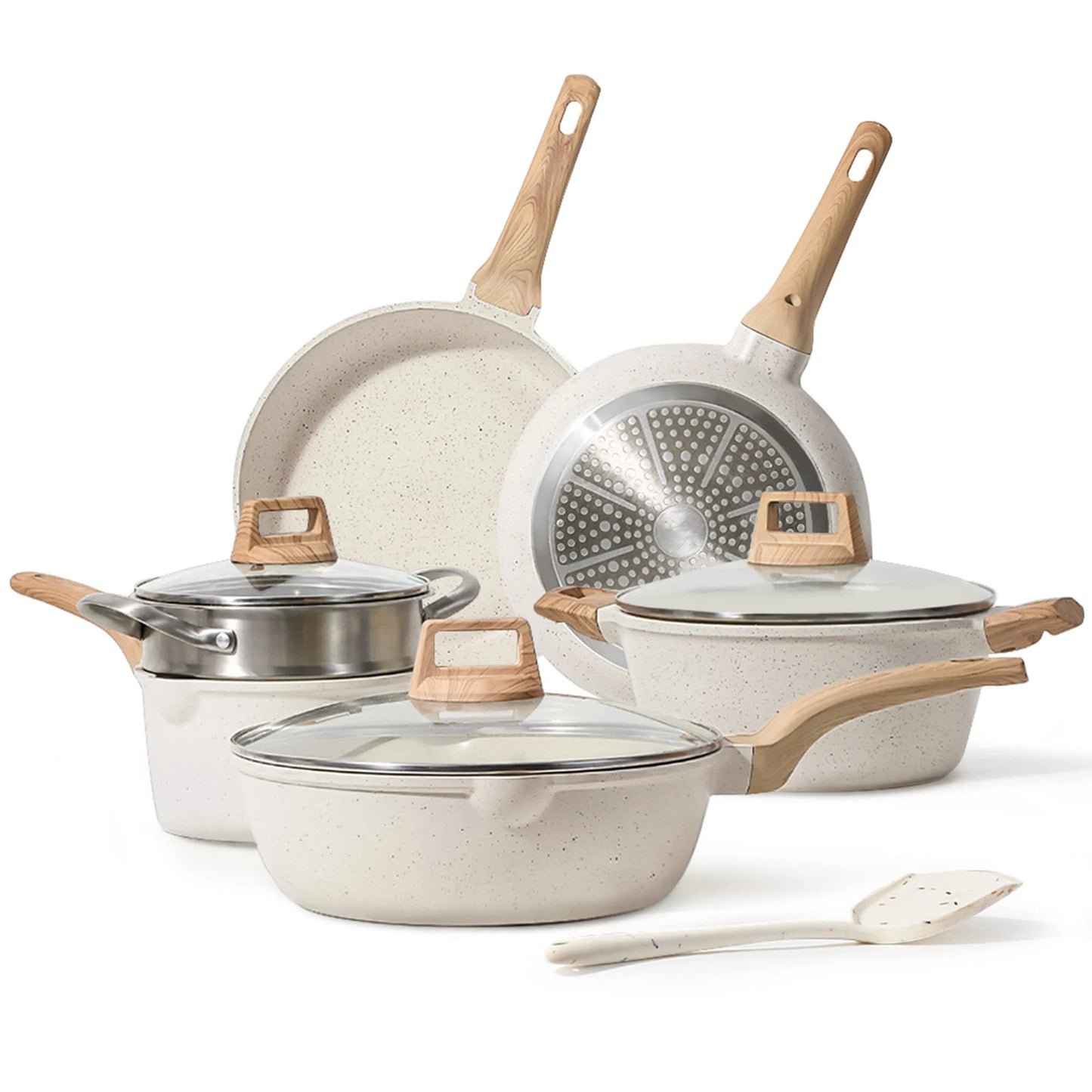 KochPro 10-Teilig Antihaftset - Aluminium Mit Glasdeckel