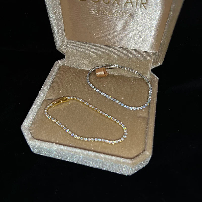 Luxus Klassisch Voller Strass 18K Gold Plattiert Armbänder Für Frauen Funkelnd Einfach Zirkon Armbänder Schmuck Geburtstag Geschenke
