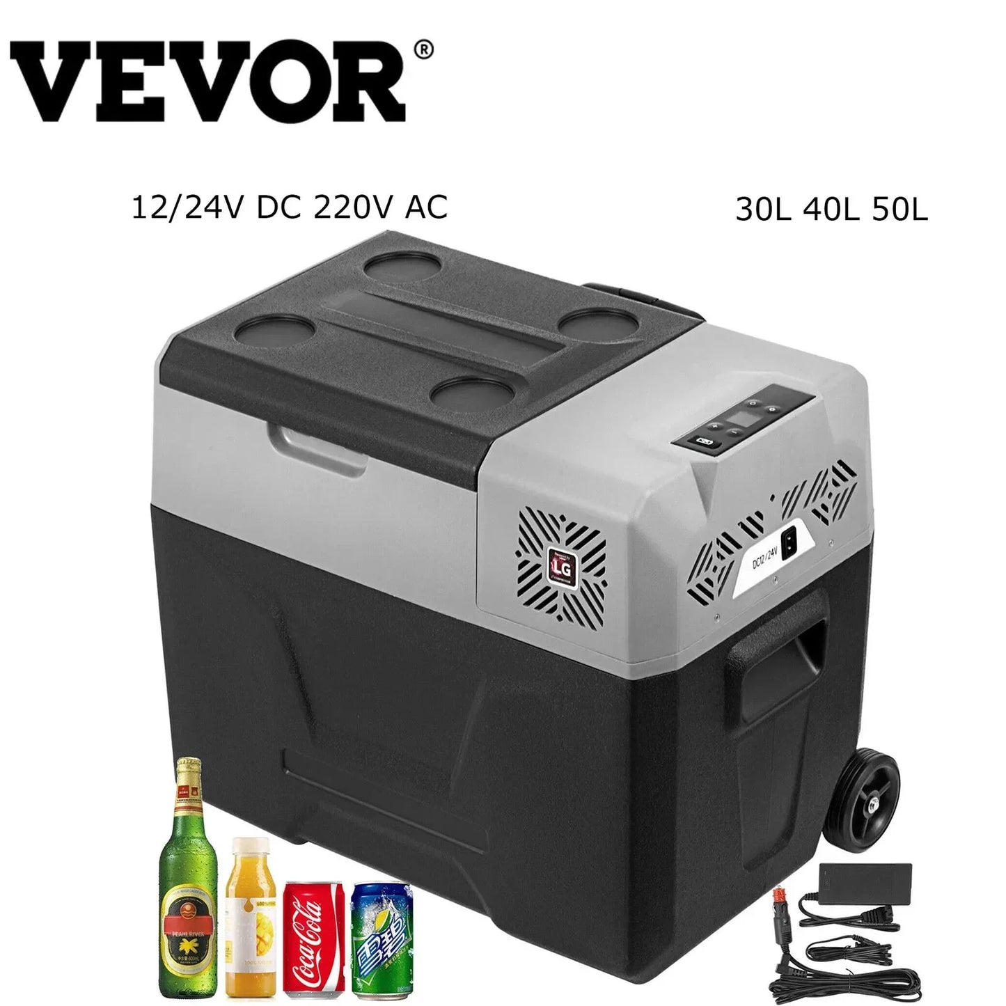 VEVOR 30L Autokühlschrank Kompressor-Kühlbox - 30 L Akku/Netz Kompakt