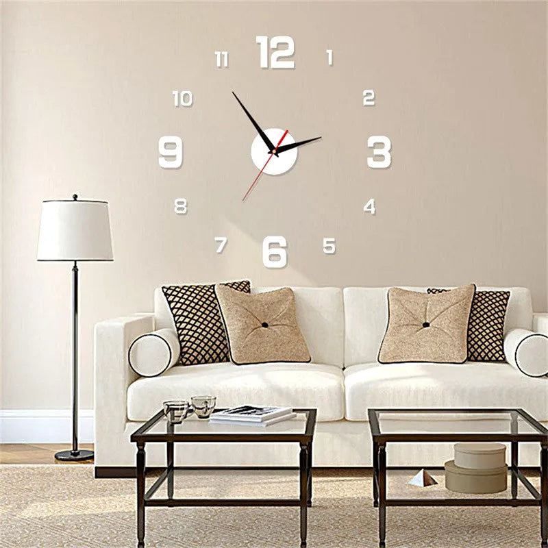 Wall Clock Large Watch Horloge Murale 3d Diy Acrylic Mirror Stickers Quartz Duvar Saat Klock Modern Mute Alarm Clock