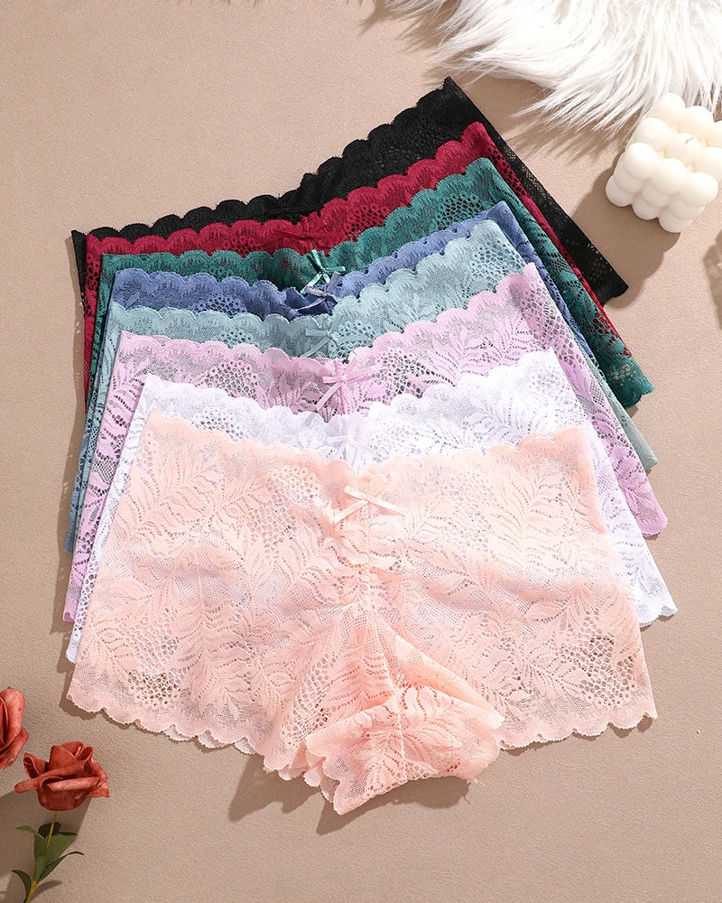 FINETOO 8Stk Frauen Blumen Spitze Höschen Hohe Taille Brief Sexy Lingerie Höschen Brasilianische Unterhosen Femme Unterwäsche Bikini Intim