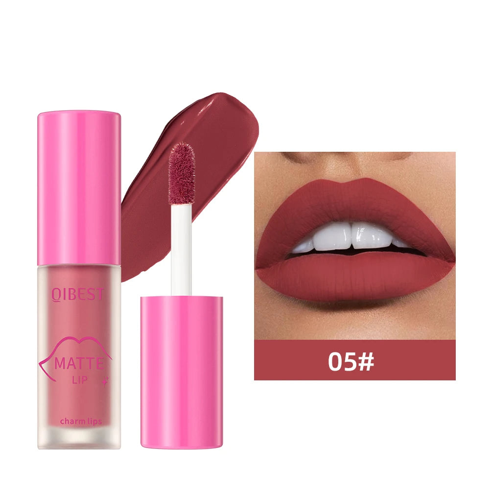 QiBest Matte Lipgloss Waterproof - 8 Farben 5ml Langanhaltend