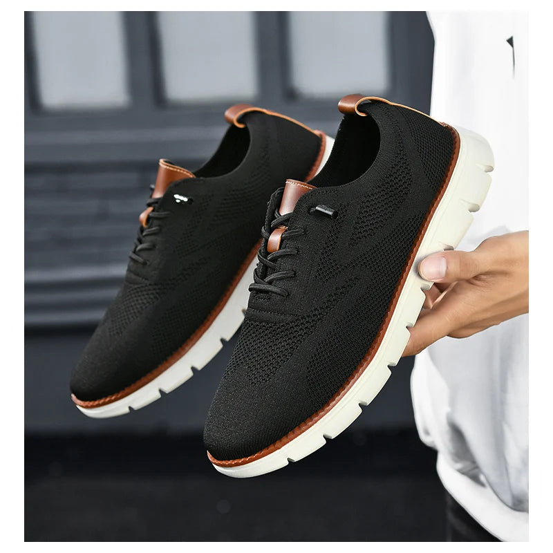 New Men's Sneakers Light Breathable Casual Flat Shoes Outdoor Fashion Comfortable Dress Shoes Anti-Slip Sports Walking Shoes