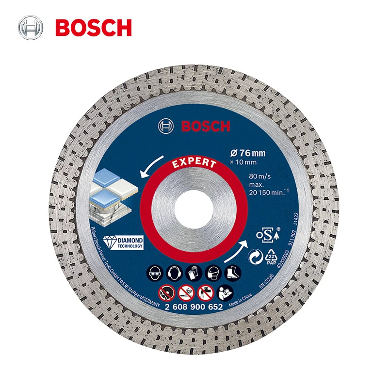 Bosch Expert Hard Ceramic Cutting Disc 76mm Angle Grinder Saw Blade for Hard Tiles Stone Diamond Cutting Disc Accessories 80M/s