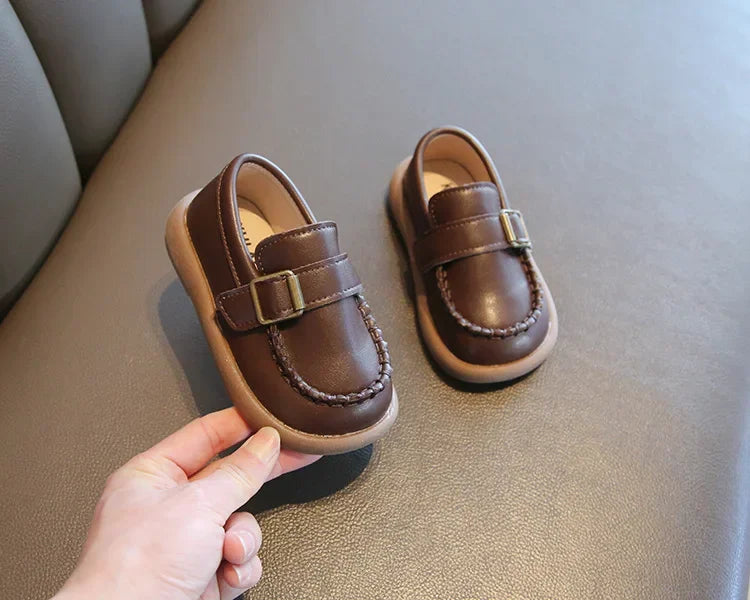 Jungen Casual Schuhe 2025 - Kleinkind Flache Loafer Slip-On - Frühling Herbst Runde Zehen Klassische Schnalle Hochzeit