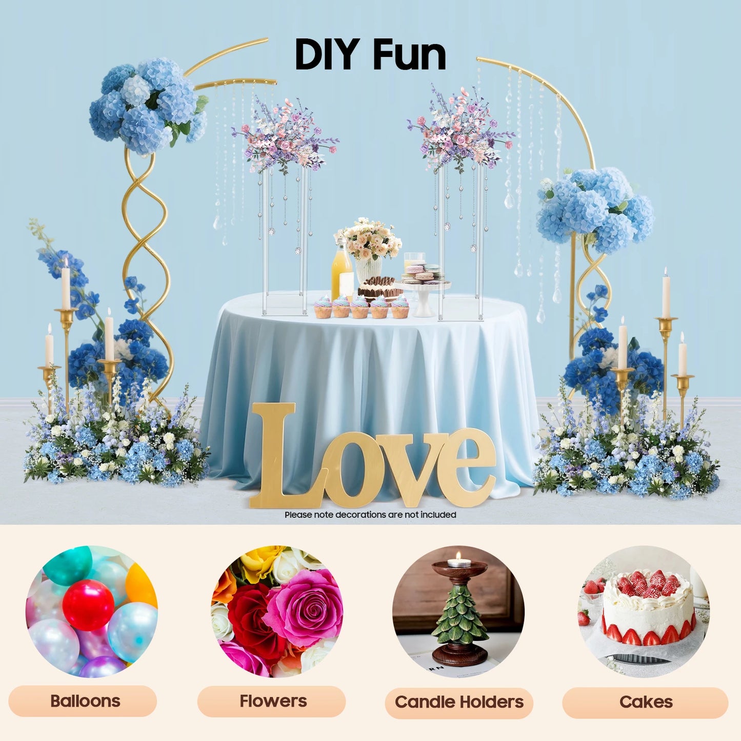 CNCEST Acryl-Blumenständer 20x20x60 cm Set aus 10 Stück