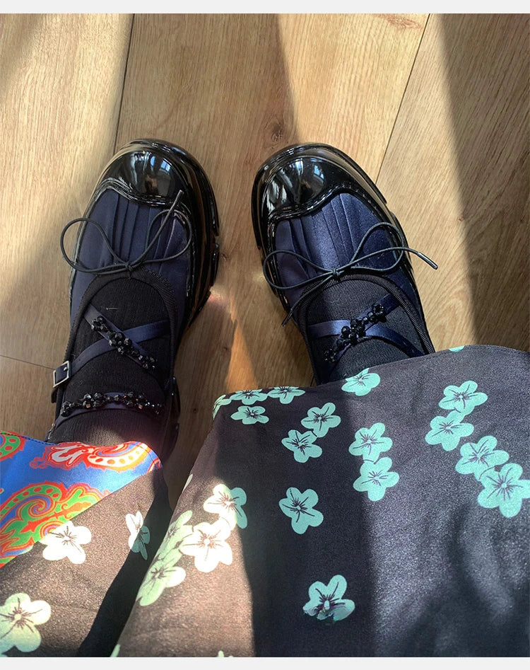 Damen Niedrige Absätze 2025 - Koreanischer Stil Perlenkette Mary Jane Flats - Party Arbeit Casual Bootsschuhe
