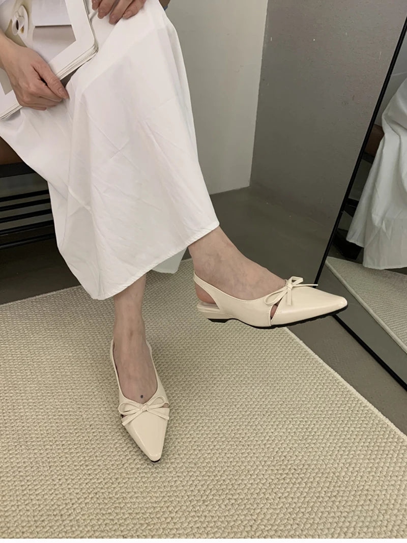 Summer Fashion Butterfly-knot Women Sandals Shallow Slip On Slingbacks Ladies Casual Dress Street Style Flats Shoes