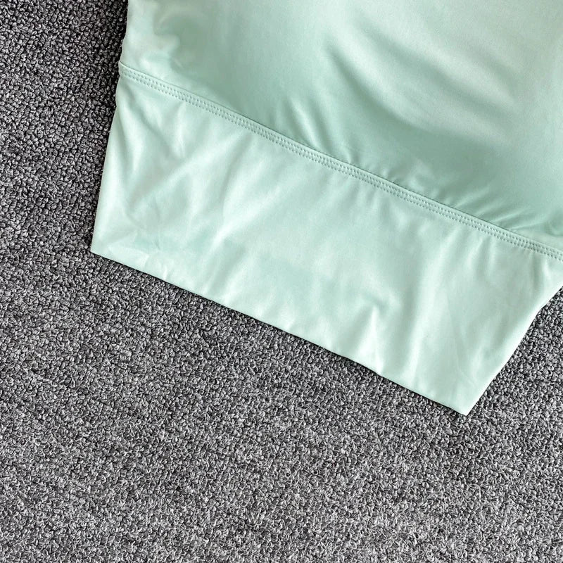 Women Crop Tops elegant Solid Color Camisole Ice Silk Tube Top Seamless Sports Tank Top Wireless Underwear Padded Bra Bralette Vest