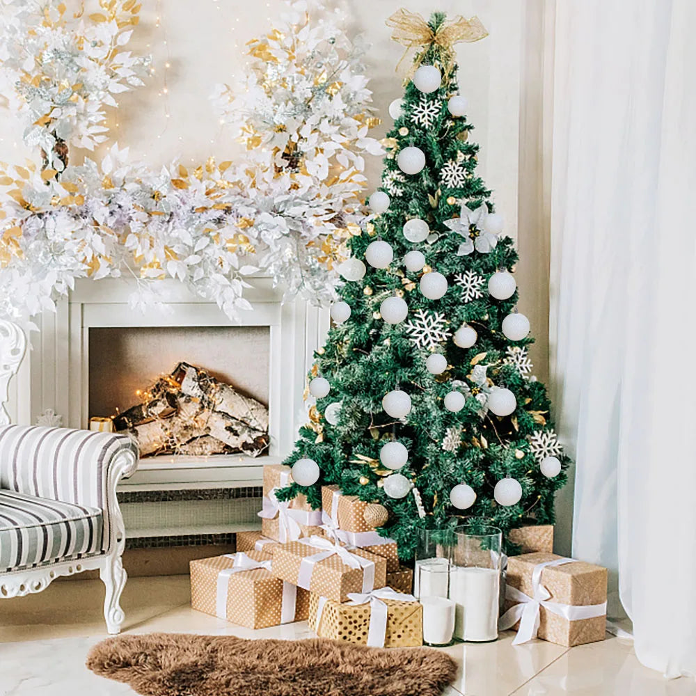 CHIXINHAPPYONE 40 Glitzer-Weihnachtskugel - Größe Ø3 cm, 6er Set