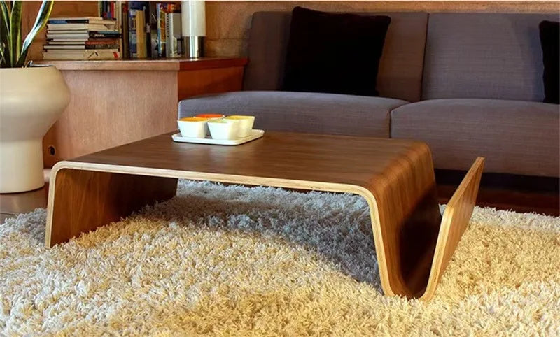 Massivholz Kaffeetisch 2025 - Modern Bentwood Zimmer Schreibtische Tragbar - Niedrig Zentrum Tee Tisch Wohnzimmer Möbel Seite Aufbewahrung Design