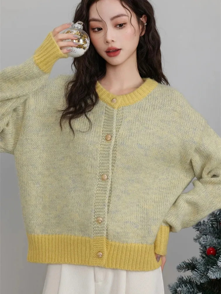 tumao Classic Lose Strickjacke - Damen One Size, Langarm