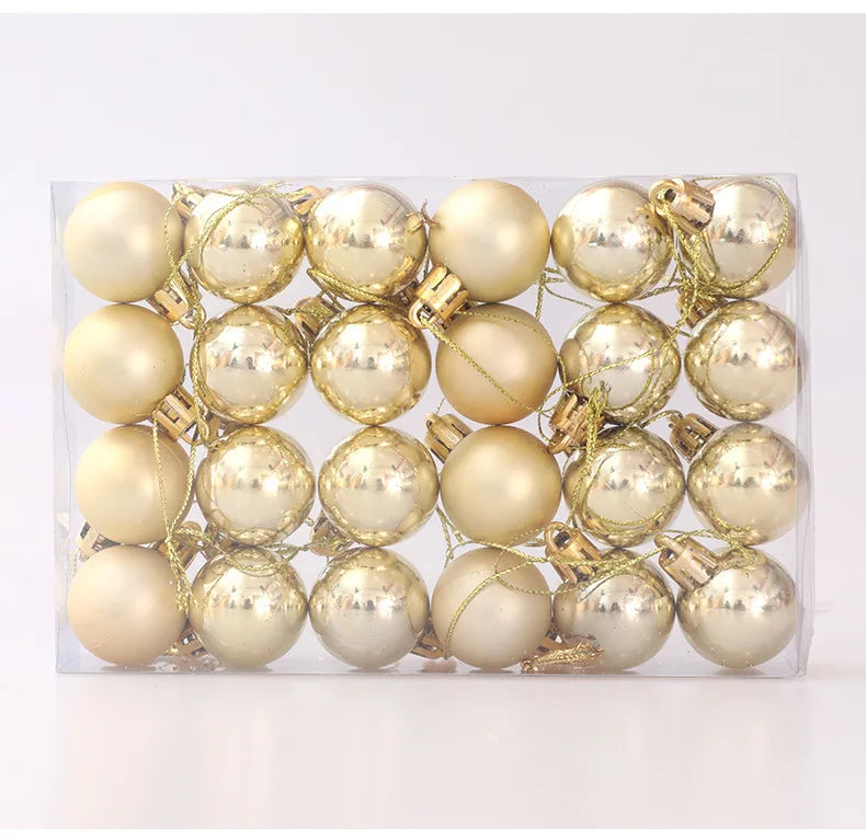 FestKugel Mini Elektroplattierte Weihnachtskugeln - 24Stk, Kunststoff, Ø2cm