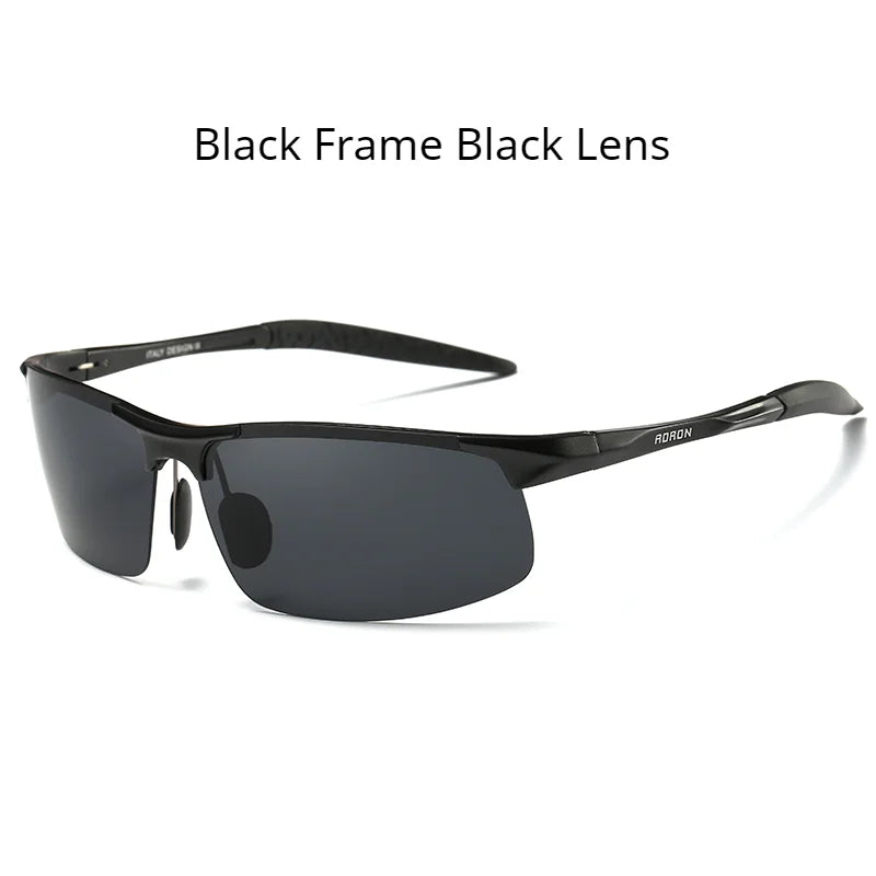 AORON Fahr-Polarisierte Sonnenbrille Herren Aluminium Magnesium Rahmen Sport Sonnenbrille Fahrer Retro Brille UV400 Anti-Blend