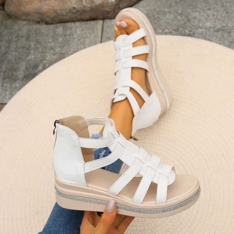 QWPYL Damen Sandale Mehrfachriemen - Dicke Sohle 3-5cm