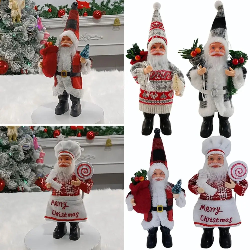 1pc Christmas Decoration Standing Santa Claus Statue Xmas Tree Oranments Hanging Pendants Desktop Adornment Party Supplies Gift