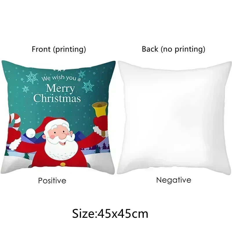 Home Decor Christmas-themed Cute Pillow Covers Suitable For Sofa Bedroom Car Pillow Cover Cushion Rectangular Back Cushion