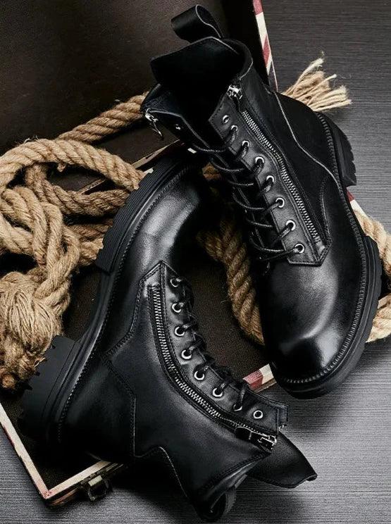 fashion luxury genuine leather designer british style handmade boots