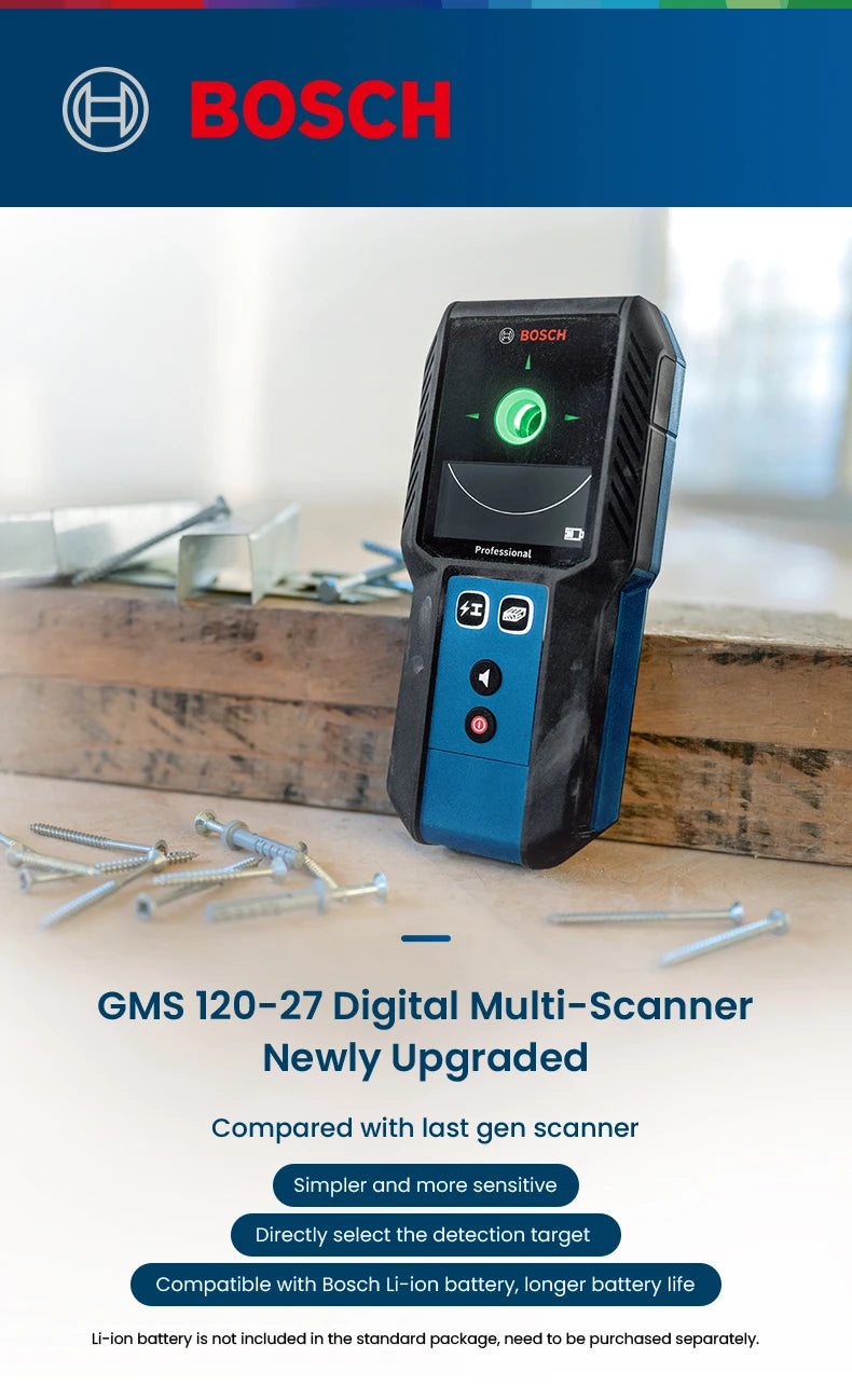 Scaner de perete 2025: Detector de perete Bosch Professional - Scaner digital pentru cabluri sub tensiune