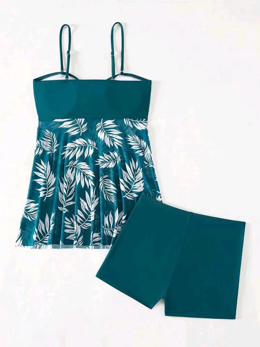 Tankini-Set 2025: lyric Short Dress Tankini With Shorts Swimsuit Women Swimwear - Female Padded Printed Bathing Swim Suit Swimming Beachwear Summer Collection