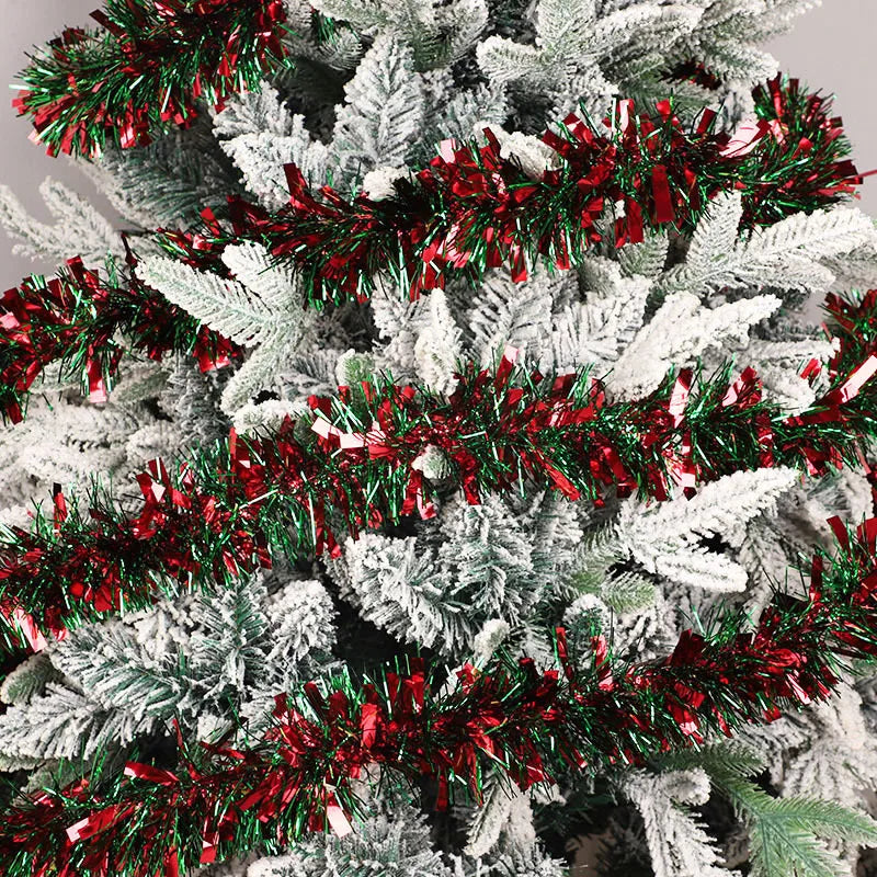5/10er-Pack 78,74 Zoll Weihnachtsbaum-Hängegirlande, Weihnachtsgirlande, rotes und grünes Lametta, Bandornamente, Urlaub, Zuhause, Partyzubehör