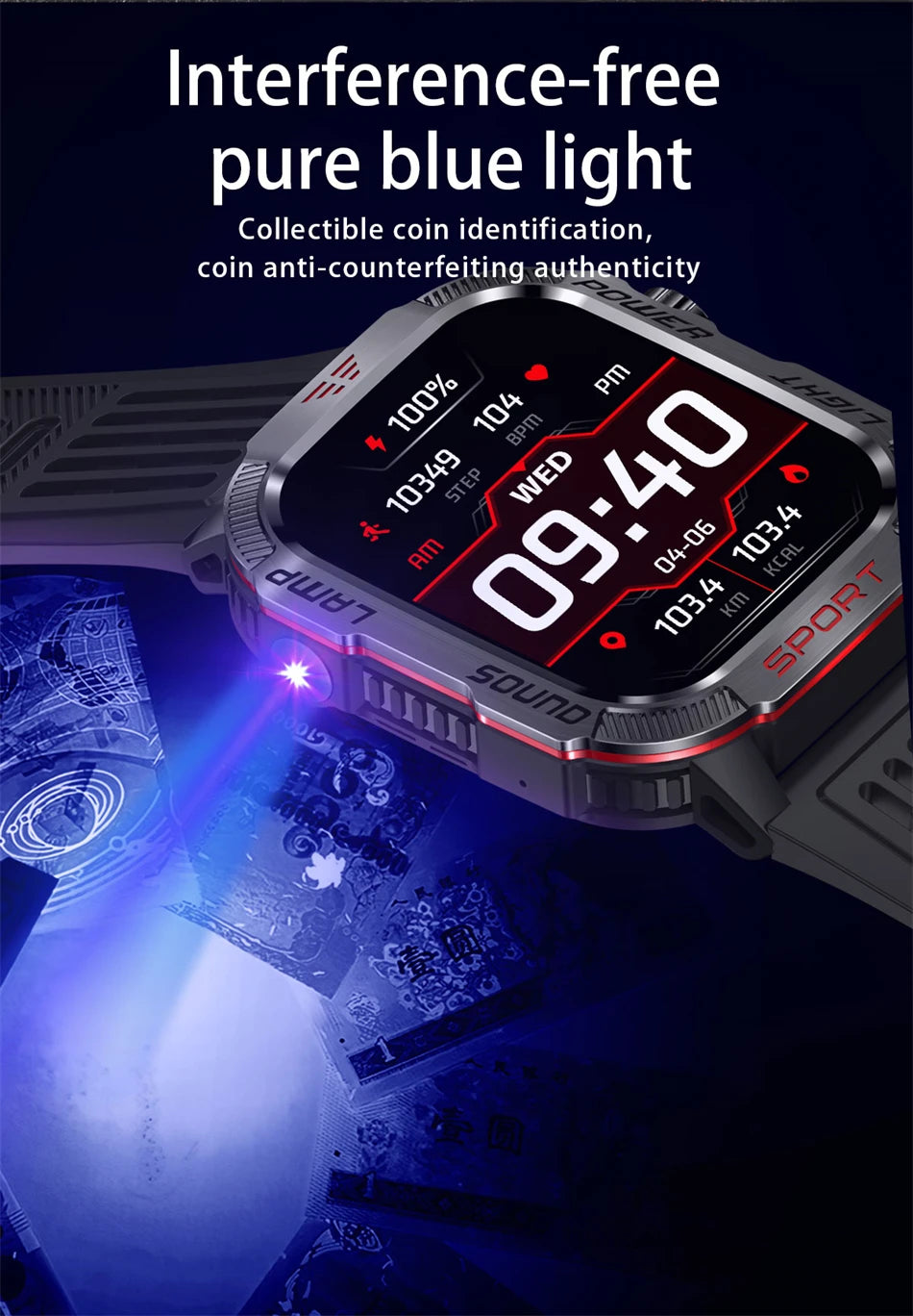 Smartwatch 2025: Outdoor-Military GPS-Sports - Flashlight Compass Collection