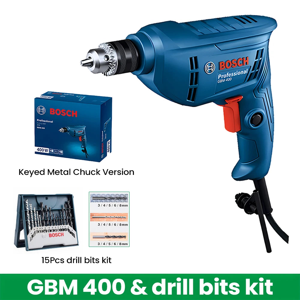 Bosch GBM 400 Bohrmaschine 400W - Elektrische Schlagbohrmaschine für Holz & Metall