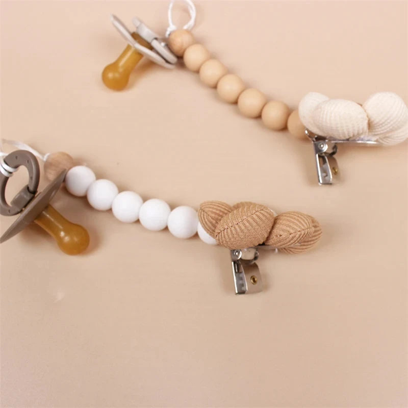 Cute Baby Silicone Bead Pacifier Chain Newborn Baby Things Accessories Pacifier Clips Flower Pacifiers Chain Nipple Bracket