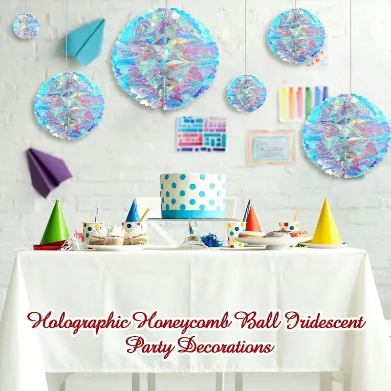 CN Irideszierende Wabenball Deko - Kunststoff 6er Set Größe variabel