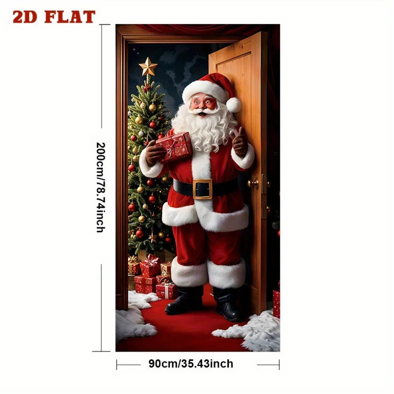 1Pc Christmas Door Hanging Decoration Featuring a Delightful Santa Claus Design; Suitable as a Home Entrance Decoration