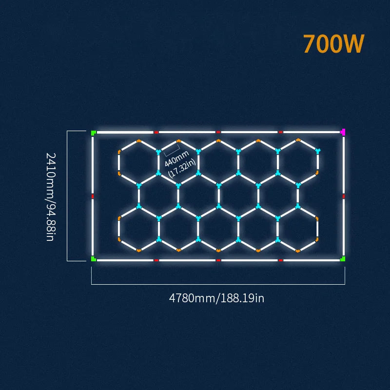 Hexagonal ceiling light BarberShop Car Garage LED Light 6500k LED tube for Gym Bar Hair Salon Library Workshop Auto Body Repair