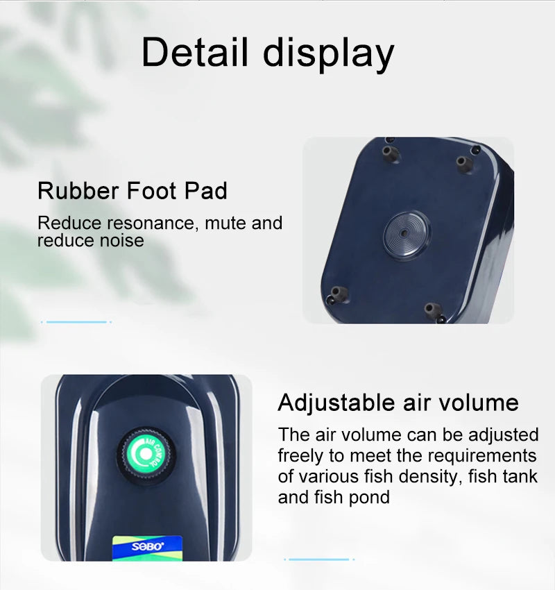 Pompă de aer silențioasă pentru acvariu TUNFAN SB988 - 12W, 220V, Ø0.5cm