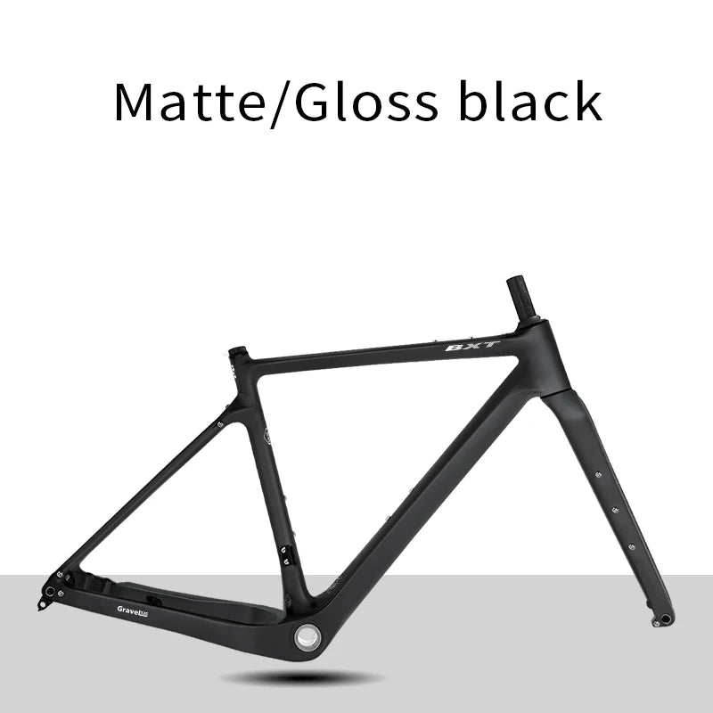 BXT Carbon Gravel Bike Frame Fully Hidden Cable Carbon Frame Fork Thru Axle Gravel Disc Brake Carbon MTB Road Bicycle Frame 27.5