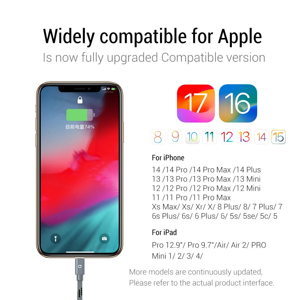PZOZ USB Kabel Für iPhone - Hochgeschwindigkeits-Ladekabel