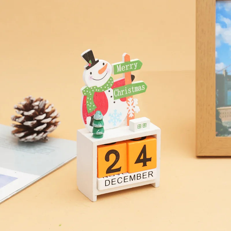 CN Adventskalender Holz Countdown - Kapazität 24 Tage, Größe 15x20 cm