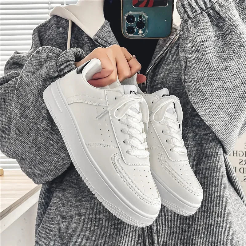 NKLSA Sneaker Atmungsaktiv - Dicke Sohle Weiß Größe