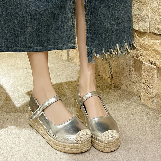 High Heels Women Shoes New Weave Wedges Platform Dress Party Shoes 2025 Spring Women's Rome Sandals Pumps Female Zapatillas