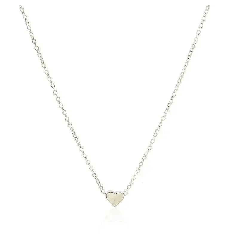HARKOCN MsSimple Herzanhänger - Zink Gold Silber 45cm