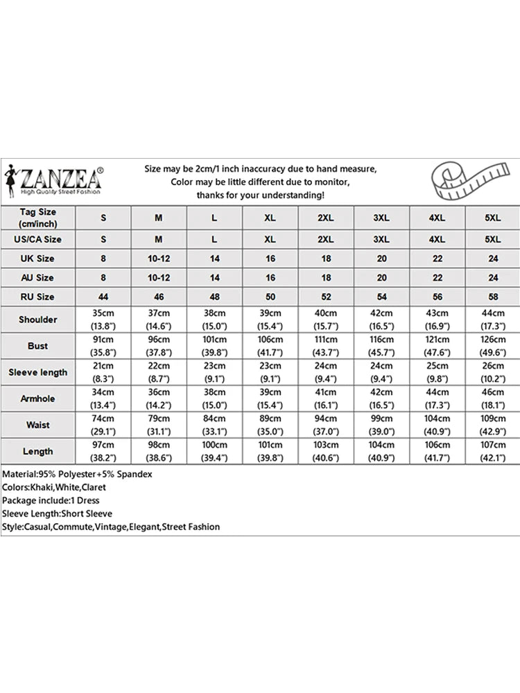 Elegant Office Lady Dresses 2025 Summer Dress ZANZEA Women Elegant Short Puff Sleeve Pleated Party Vestidos Knee Length Robe