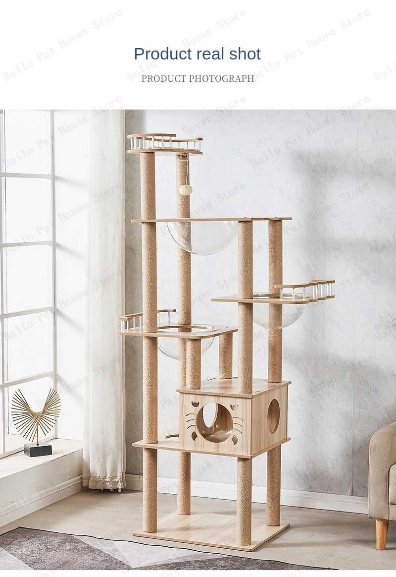 Seven-story Luxury Cat Villa Multi-Story Cat Tree House Scratch-resistant and Wear-resistant Sisal Grabbing Posts cat tree