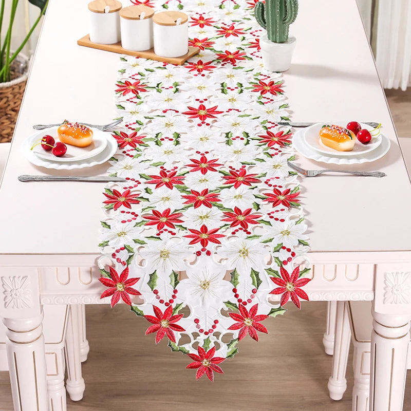 Neutral Table Decorations For Christmas Holly Luxury X Table Embroidered Inch Runner Table Christmas 70 15 Water Tablecloth