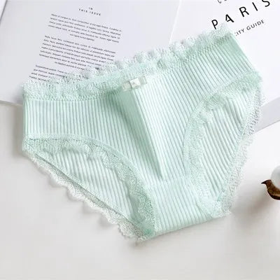 Damen Lingerie Unterwäsche mit Schleife Baumwolle Niedrig Bund Einfaches Design Komfortabel