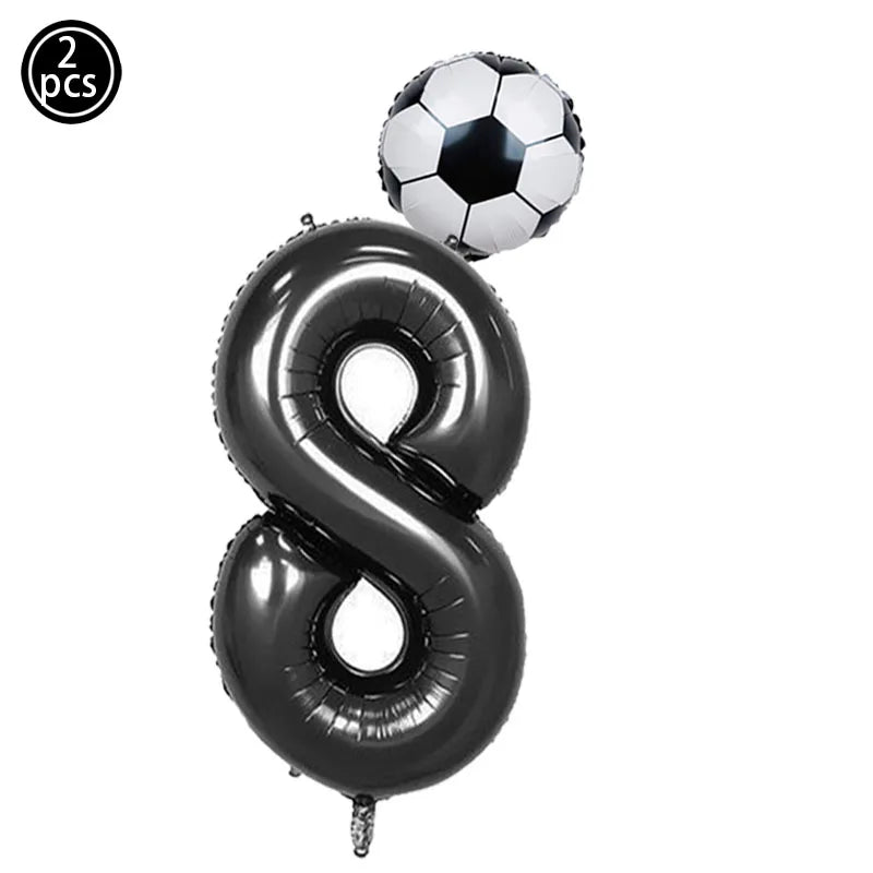 Baloane cu numere de fotbal 2025: Set folie verde 32" - Colecția Sports Party