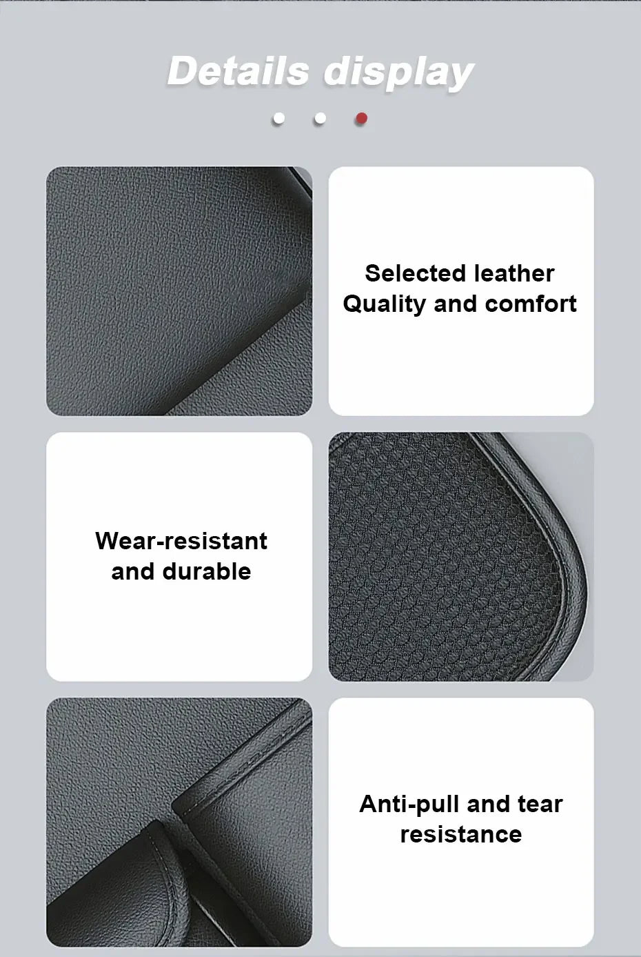 Car Seat Storage Bag Auto Back Seat Back Organizer with Foldable Table Tray PU Leather Tablet Holder Tissue Box Car Accessories