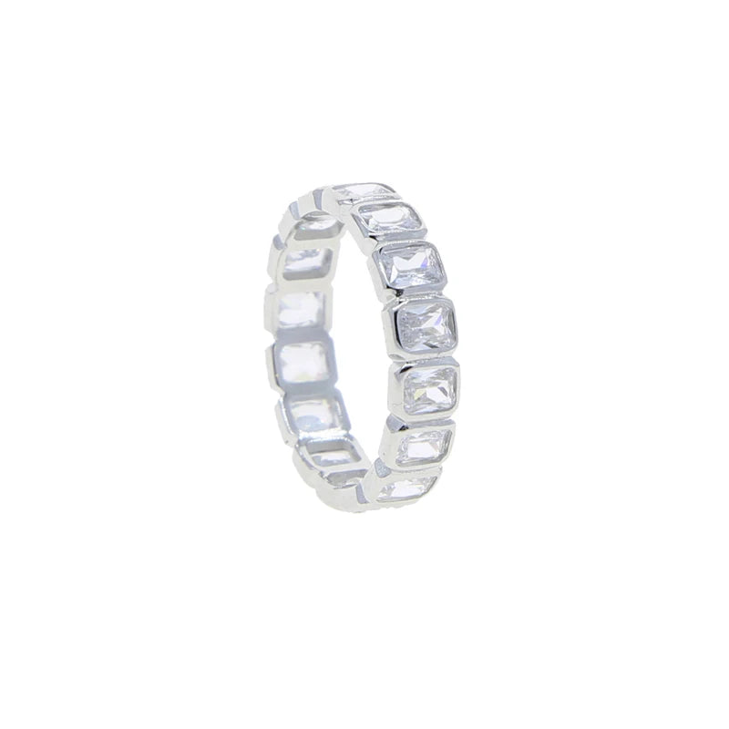 GIRLMIDNIGHT Geometrischer Ring 925 Silber - Zirkonia 57