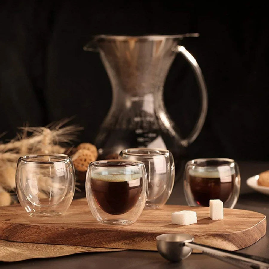 Andralyn Glas Espresso Doppelwandig - 80 ml 6er Set
