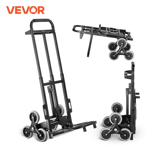 Treppenkarre 2025: VEVOR 460 lbs Treppensteiger Klappbare Sackkarre - 6 Räder & 2 Spanngurte für Einkauf Umzug Lager