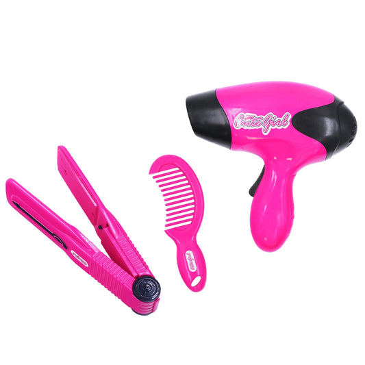 Makeup-Tools, Haartrockner, Haartrocknerklipsen, bunte Lichtsimulierung 1:1 Kinderpflege-Spielzeuge, Mädchen, Familienspielzeuge